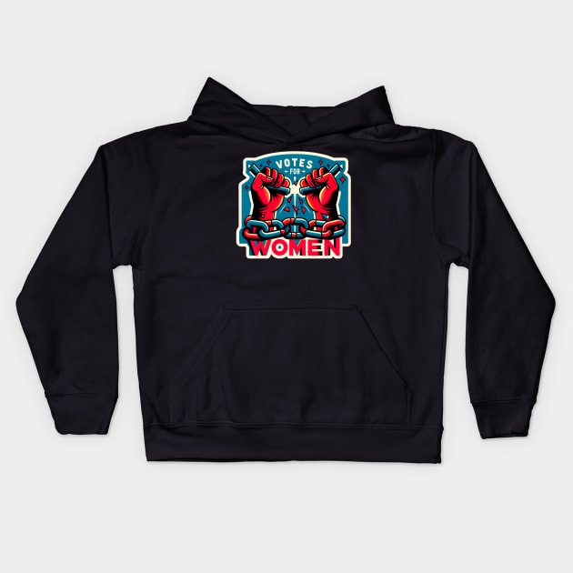 Votes for Women Retro Kids Hoodie by PuckDesign